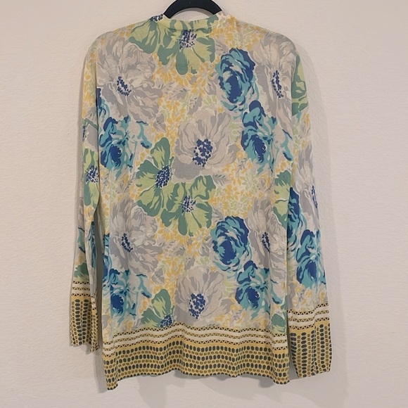 Sparrow Anthropologie Women’s Cardigan Small Colorful Floral 100% Cotton Coastal - Picture 3 of 12